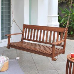 Cambridge Casual Thames 2 -person Natural Brown Mahogany Wood Outdoor Swing