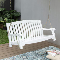 Cambridge Casual Bonn 2 -person White Mahogany Wood Outdoor Swing