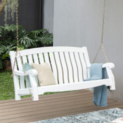 Cambridge Casual Bonn 2 -person White Mahogany Wood Outdoor Swing