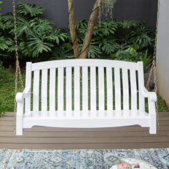 Cambridge Casual Bonn 2 -person White Mahogany Wood Outdoor Swing