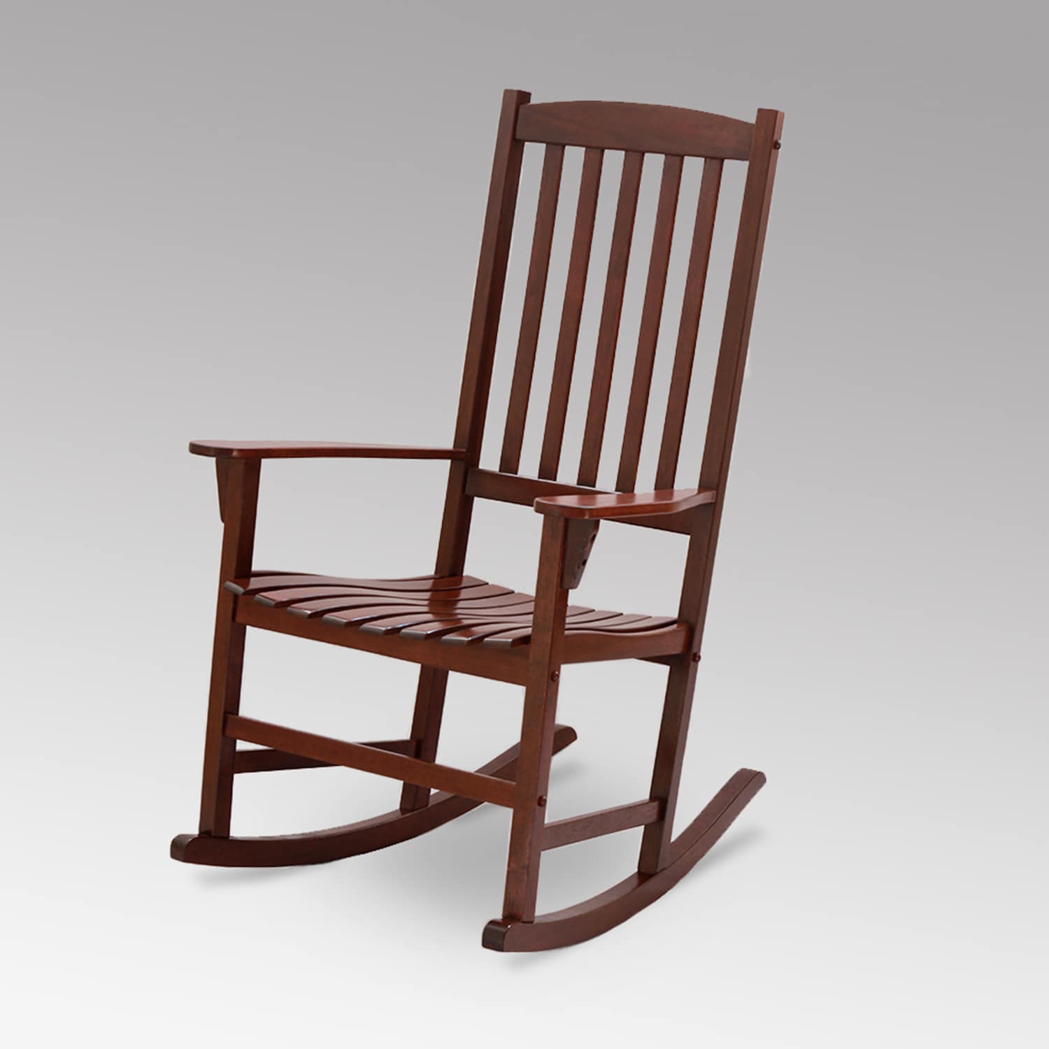 Cambridge Casual Thames Set of 2 Natural Brown Mahogany Wood Frame Rocking Chair with Slat Seat