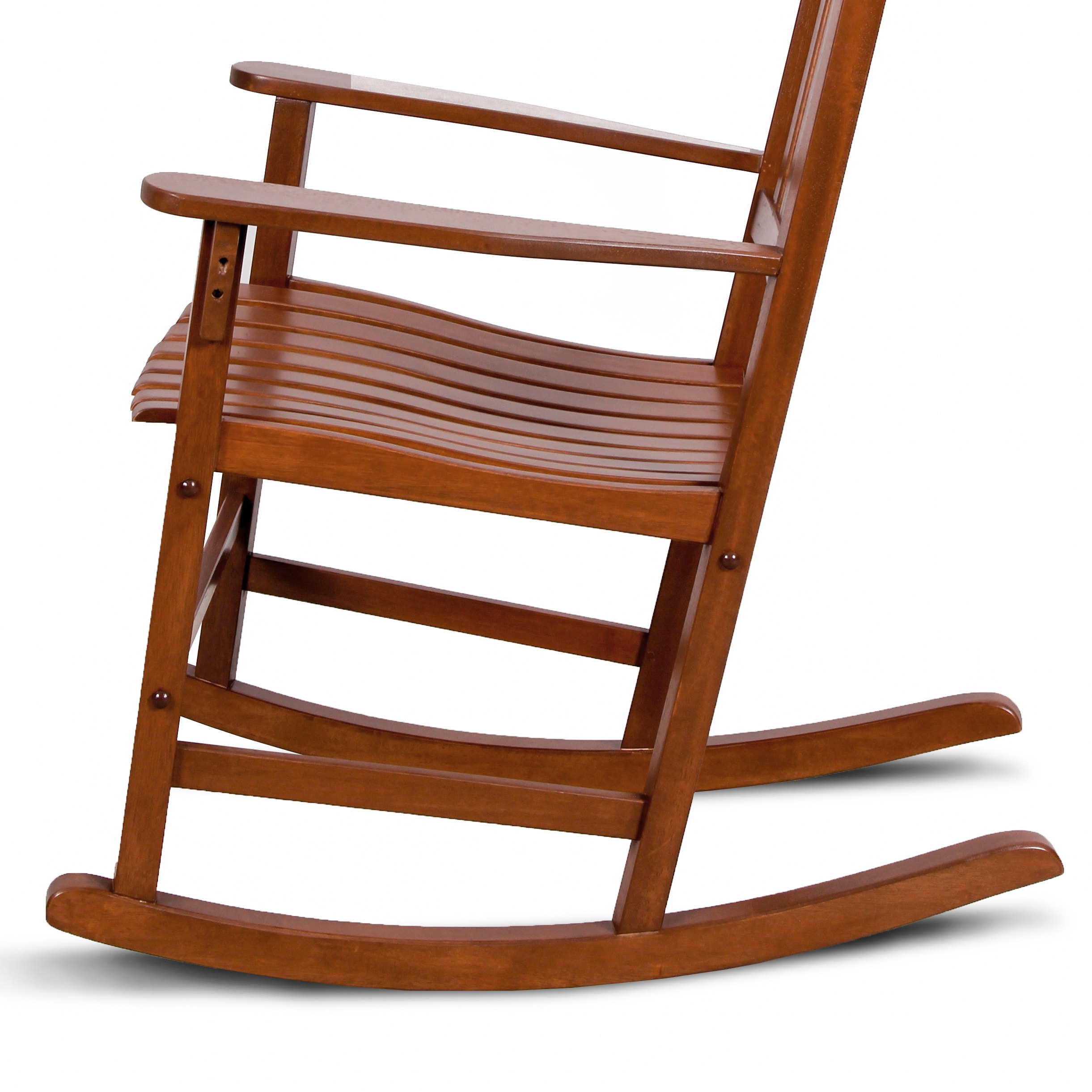 Cambridge Casual Thames Set of 2 Natural Brown Mahogany Wood Frame Rocking Chair with Slat Seat