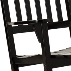 Cambridge Casual Thames Set of 2 Black Mahogany Wood Frame Rocking Chair with Slat Seat