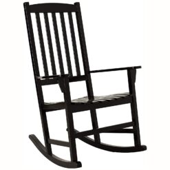 Cambridge Casual Thames Set of 2 Black Mahogany Wood Frame Rocking Chair with Slat Seat