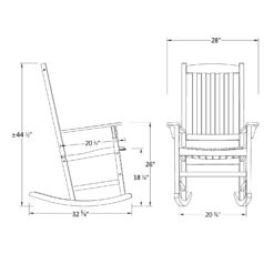 Cambridge Casual Thames Set of 2 Black Mahogany Wood Frame Rocking Chair with Slat Seat