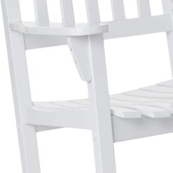Cambridge Casual Thames Set of 2 White Mahogany Wood Frame Rocking Chair with Slat Seat