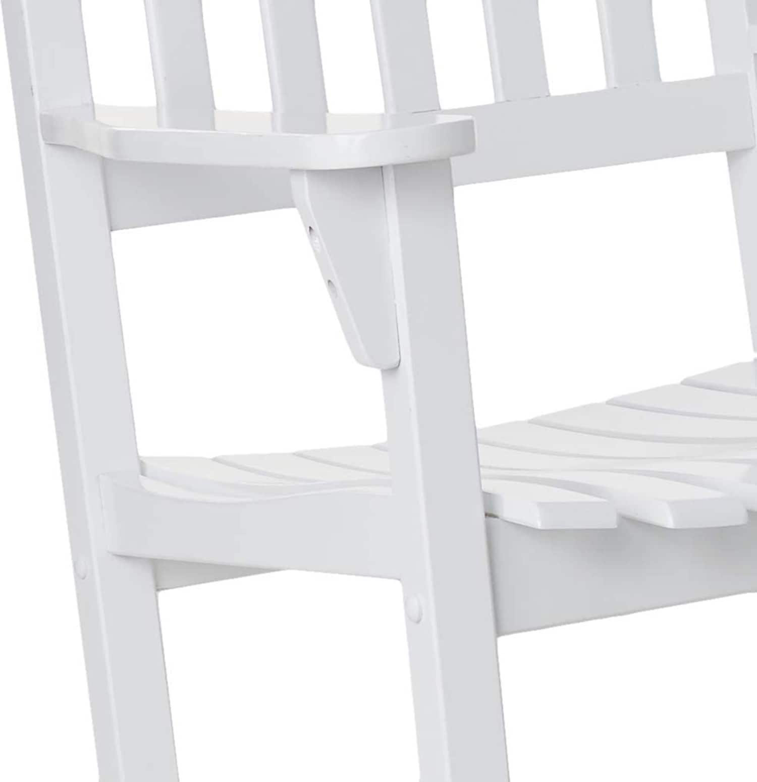 Cambridge Casual Thames Set of 2 White Mahogany Wood Frame Rocking Chair with Slat Seat