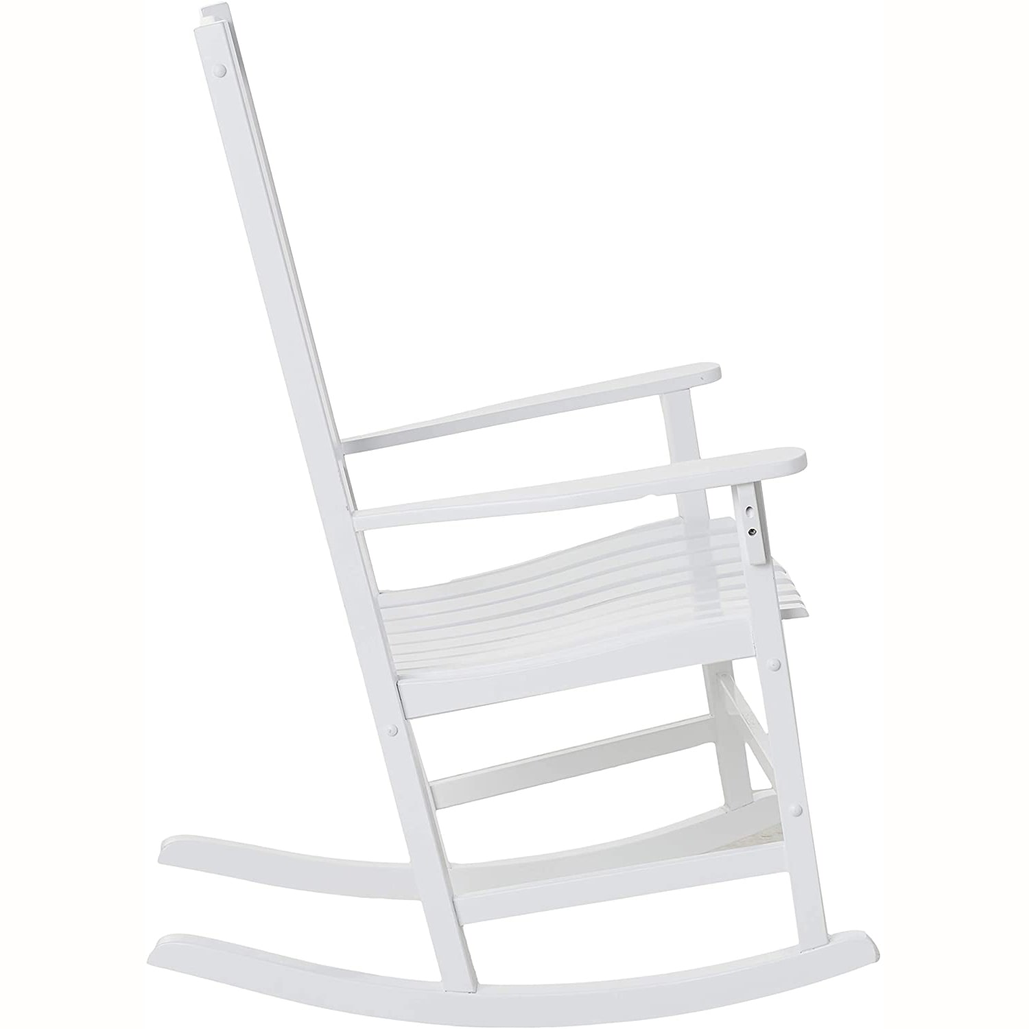 Cambridge Casual Thames Set of 2 White Mahogany Wood Frame Rocking Chair with Slat Seat