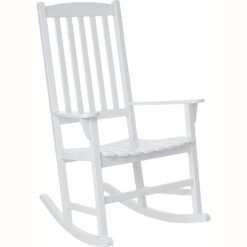 Cambridge Casual Thames Set of 2 White Mahogany Wood Frame Rocking Chair with Slat Seat