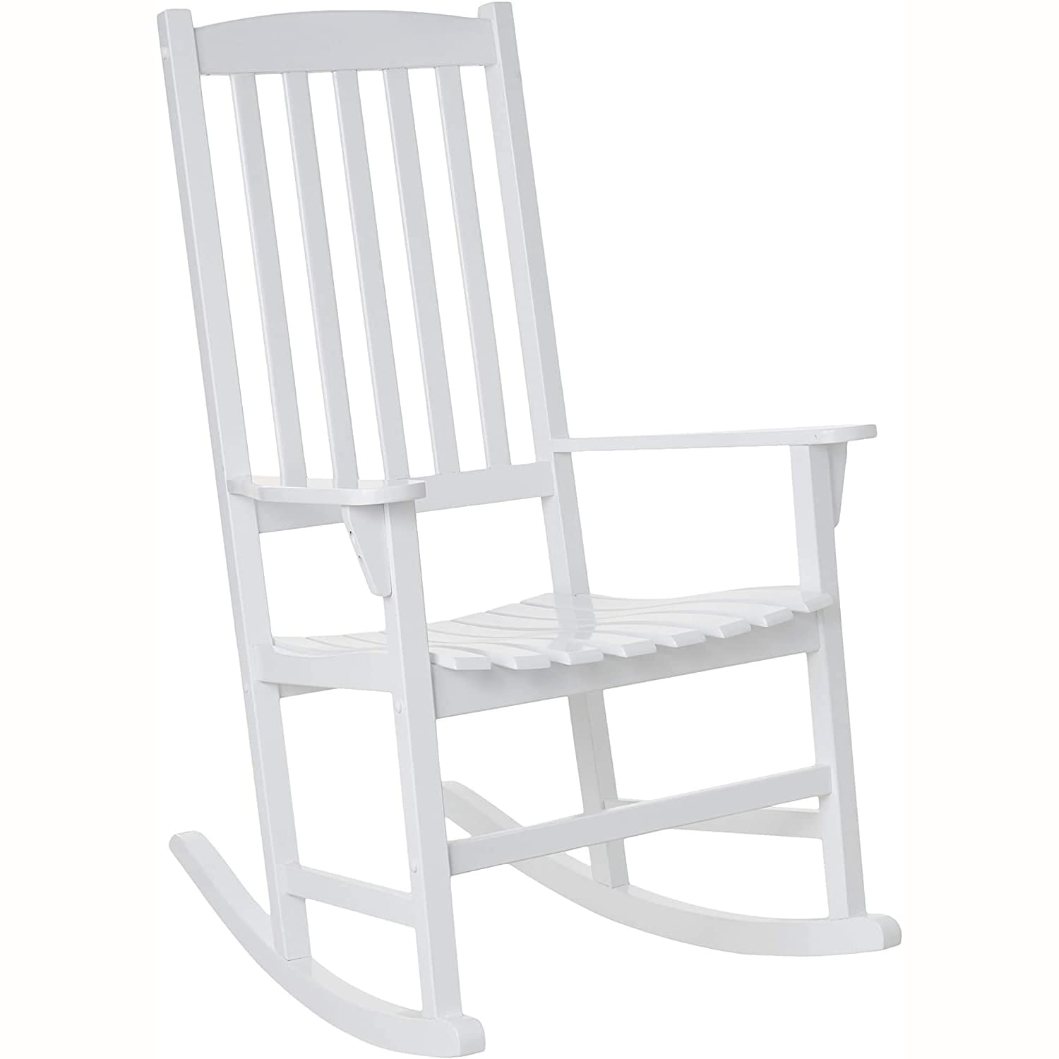 Cambridge Casual Thames Set of 2 White Mahogany Wood Frame Rocking Chair with Slat Seat