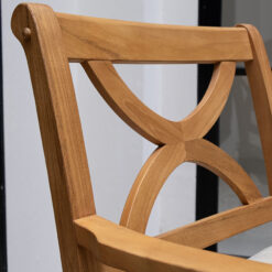 Cambridge Casual Chester Unfinished Teak Wood Wood Frame Stationary Dining Chair with Beige Slat Seat
