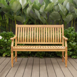 Cambridge Casual Savoy 49.25-in W x 36.75-in H Unfinished Wood Teak Garden Bench