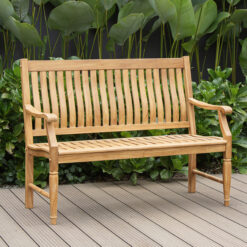 Cambridge Casual Savoy 49.25-in W x 36.75-in H Unfinished Wood Teak Garden Bench