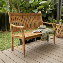 Cambridge Casual Savoy 49.25-in W x 36.75-in H Unfinished Wood Teak Garden Bench