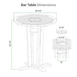 Cambridge Casual Cambridge Casual Abbington Teak Outdoor Round Bar Height Table