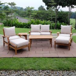 Cambridge Casual Auburn Natural Teak Wood Ottoman