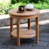 Cambridge Casual Heaton Teak Wood Round Outdoor End Table 18-in W x 18-in L