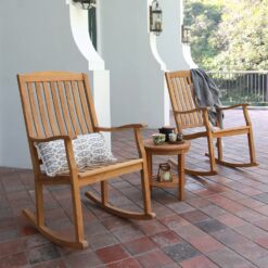 Cambridge Casual Heaton Teak Wood Round Outdoor End Table 18-in W x 18-in L