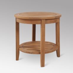 Cambridge Casual Heaton Teak Wood Round Outdoor End Table 18-in W x 18-in L