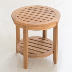 Cambridge Casual Heaton Teak Wood Round Outdoor End Table 18-in W x 18-in L