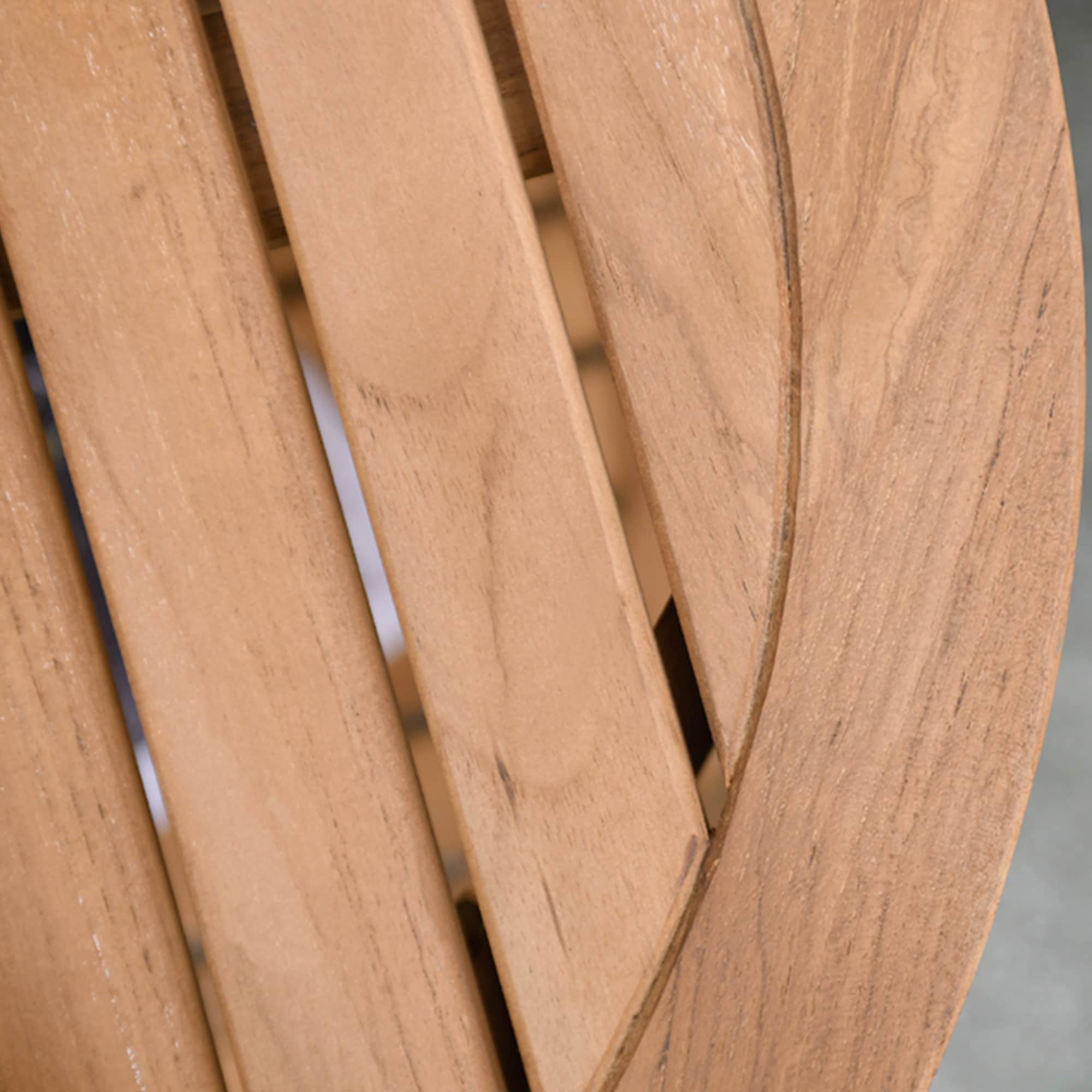 Cambridge Casual Heaton Teak Wood Round Outdoor End Table 18-in W x 18-in L