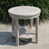 Cambridge Casual Heaton Weathered Gray Teak Wood Round Outdoor End Table 18-in W x 18-in L