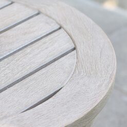 Cambridge Casual Heaton Weathered Gray Teak Wood Round Outdoor End Table 18-in W x 18-in L