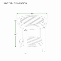 Cambridge Casual Heaton Weathered Gray Teak Wood Round Outdoor End Table 18-in W x 18-in L