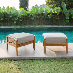 Cambridge Casual Chester Natural Teak Wood Ottoman