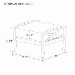 Cambridge Casual Chester Natural Teak Wood Ottoman