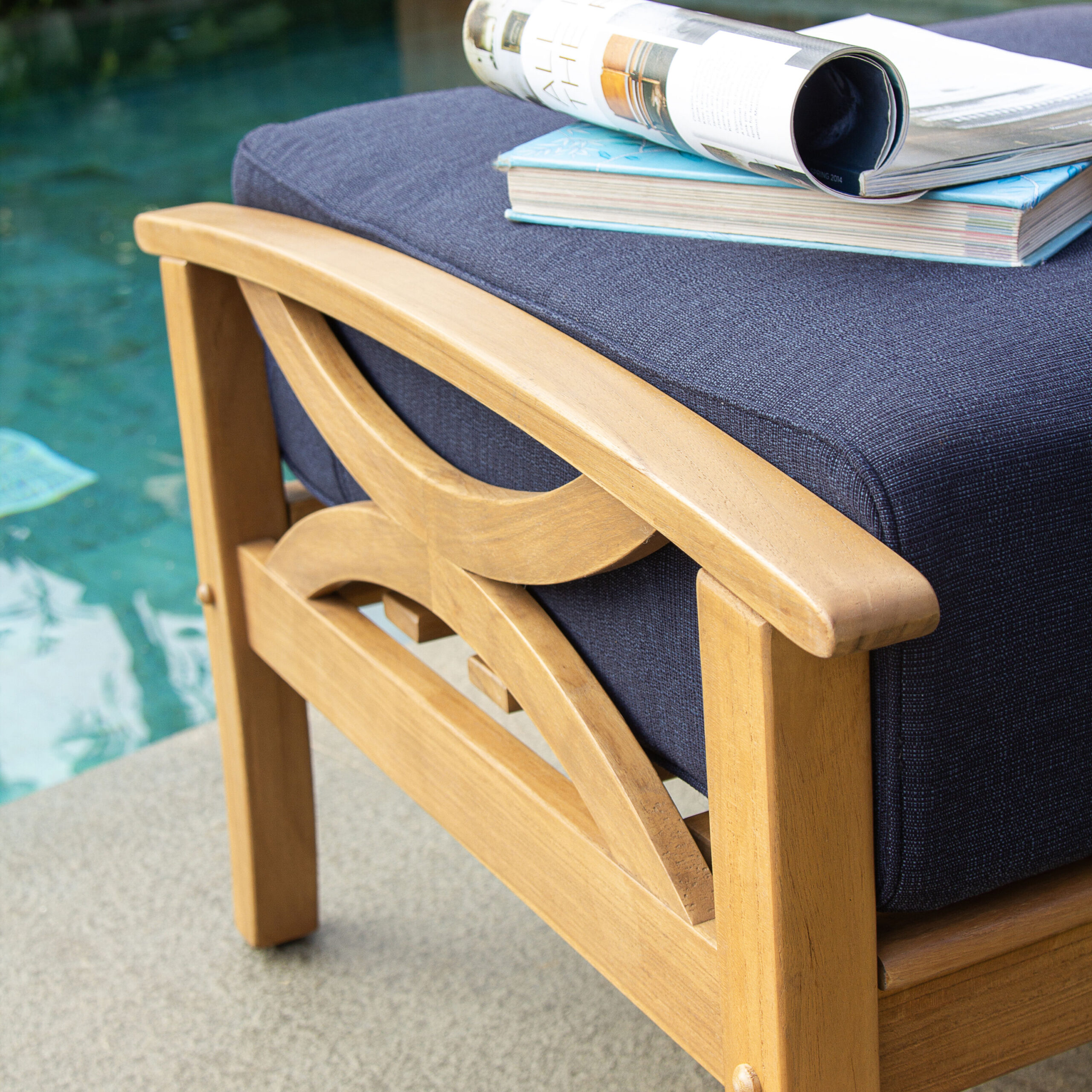 Cambridge Casual Chester Natural Teak Wood Ottoman