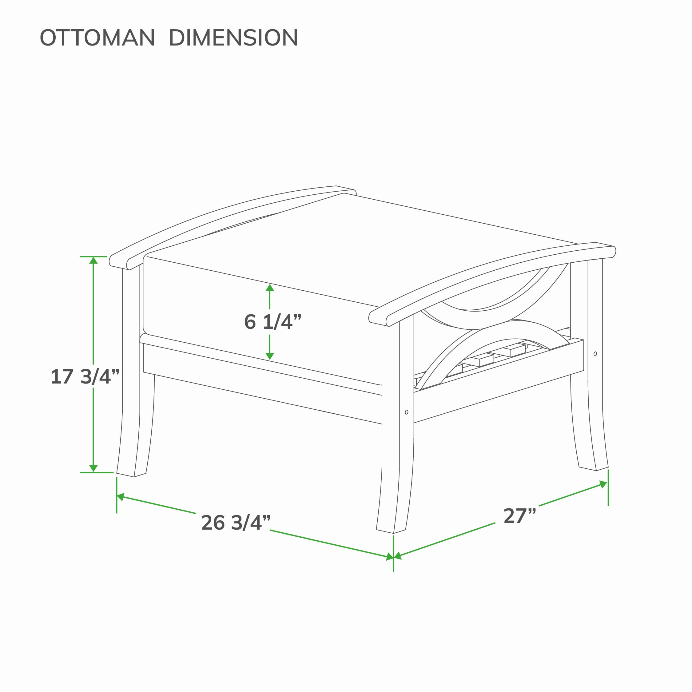 Cambridge Casual Chester Natural Teak Wood Ottoman