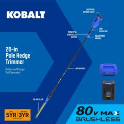 Kobalt 80-volt 20-in Battery Hedge Trimmer 2 Ah Battery Included , Charger Included