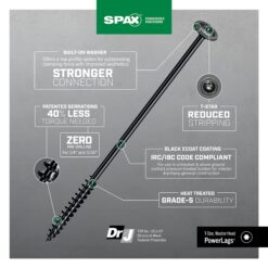 SPAX 5/16-in x 14-in Black Ecoat Wafer -Head Interior Lag screws 250 -Pack