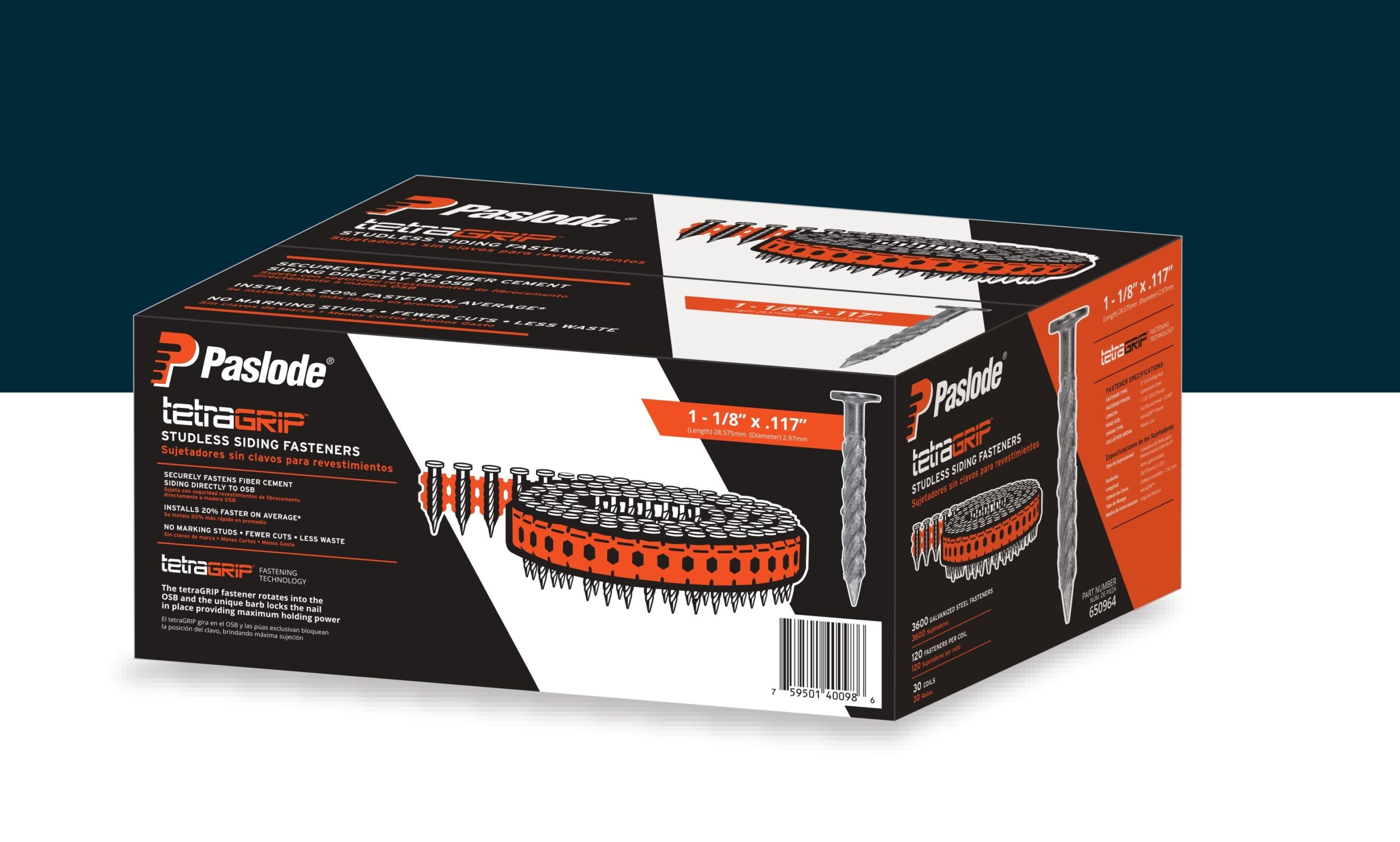 Paslode 1-1/8-in Galvanized Spiral Shank Plastic Collated Siding Nails 3600 -Per Box