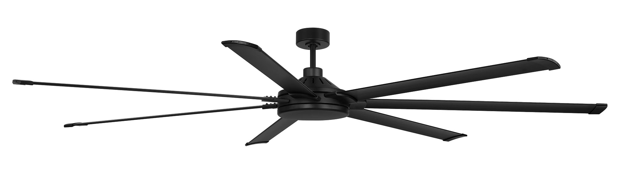 Harbor Breeze Megalodon 100-in Matte Black with Matte Black Blades Covered Outdoor Ceiling Fan Without Light and Wall Switch Included 7 -Blade