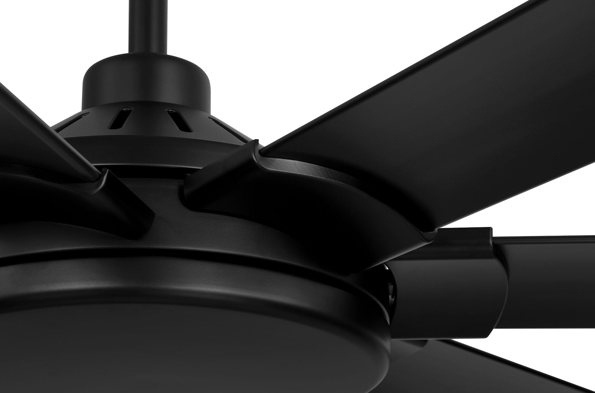 Harbor Breeze Megalodon 100-in Matte Black with Matte Black Blades Covered Outdoor Ceiling Fan Without Light and Wall Switch Included 7 -Blade