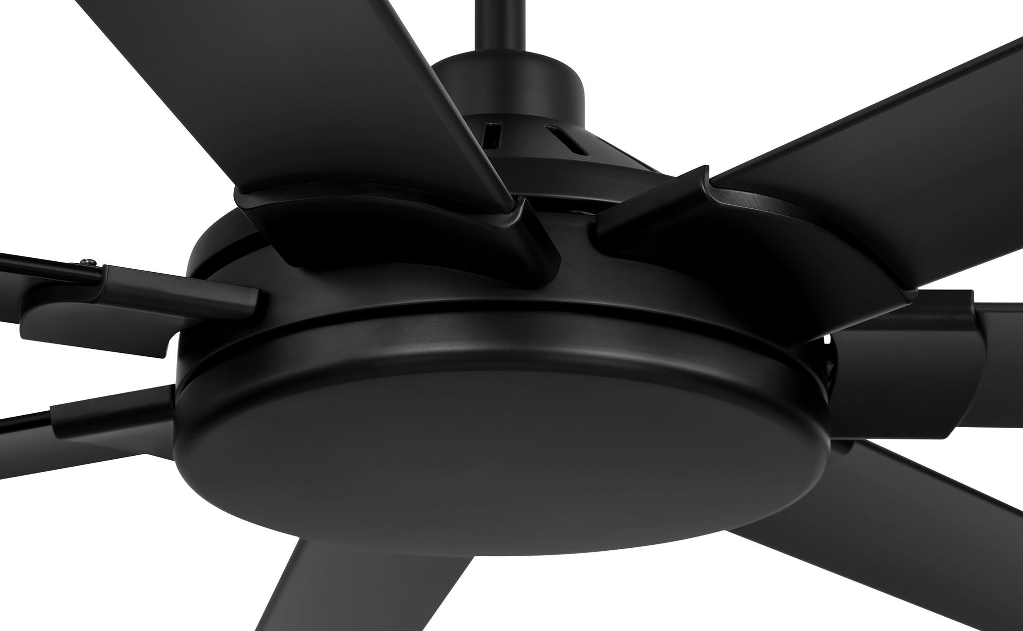 Harbor Breeze Megalodon 100-in Matte Black with Matte Black Blades Covered Outdoor Ceiling Fan Without Light and Wall Switch Included 7 -Blade