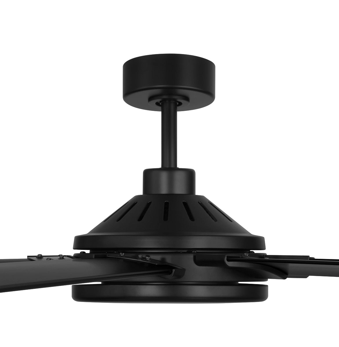 Harbor Breeze Megalodon 100-in Matte Black with Matte Black Blades Covered Outdoor Ceiling Fan Without Light and Wall Switch Included 7 -Blade