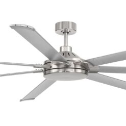 Harbor Breeze Megalodon 100-in Brushed Nickel with Matte Silver Blades Covered Outdoor Ceiling Fan Without Light and Wall Switch Included 7 -Blade