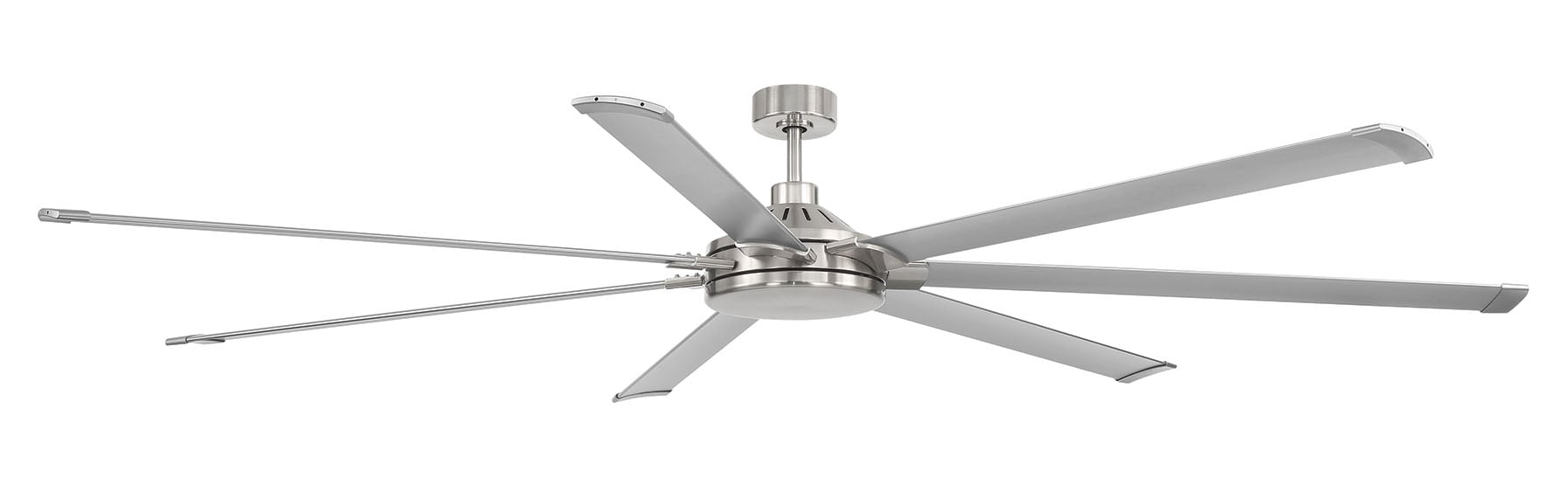 Harbor Breeze Megalodon 100-in Brushed Nickel with Matte Silver Blades Covered Outdoor Ceiling Fan Without Light and Wall Switch Included 7 -Blade