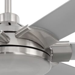 Harbor Breeze Megalodon 100-in Brushed Nickel with Matte Silver Blades Covered Outdoor Ceiling Fan Without Light and Wall Switch Included 7 -Blade