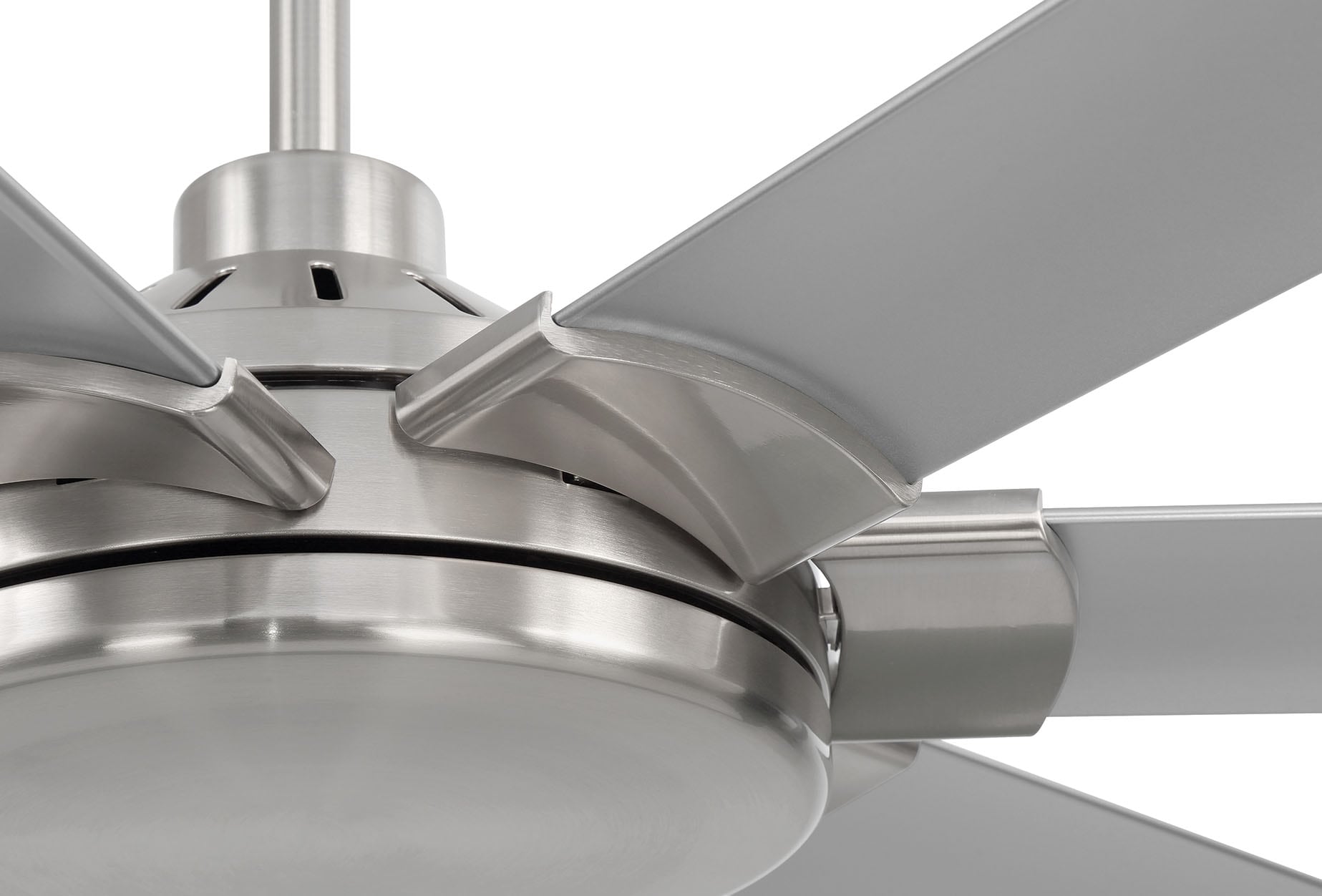 Harbor Breeze Megalodon 100-in Brushed Nickel with Matte Silver Blades Covered Outdoor Ceiling Fan Without Light and Wall Switch Included 7 -Blade