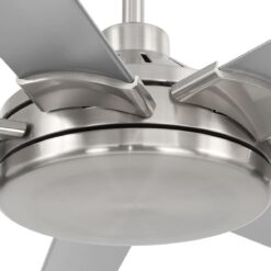 Harbor Breeze Megalodon 100-in Brushed Nickel with Matte Silver Blades Covered Outdoor Ceiling Fan Without Light and Wall Switch Included 7 -Blade