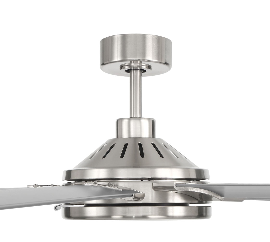 Harbor Breeze Megalodon 100-in Brushed Nickel with Matte Silver Blades Covered Outdoor Ceiling Fan Without Light and Wall Switch Included 7 -Blade