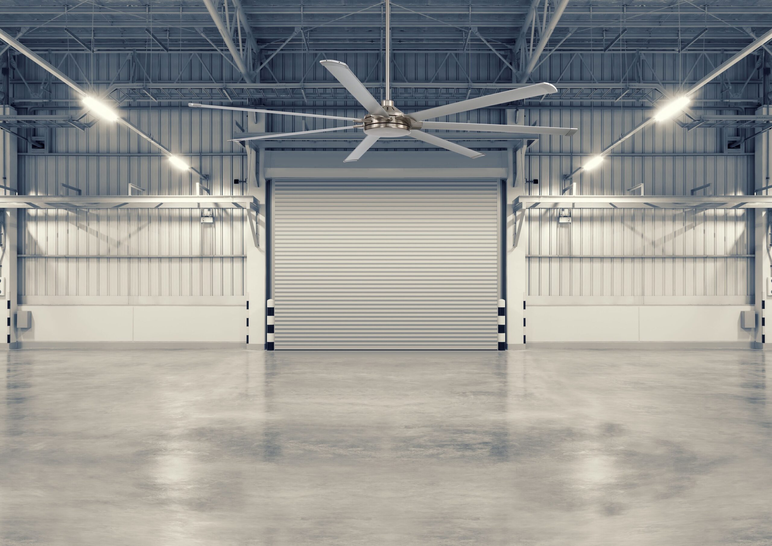 Harbor Breeze Megalodon 100-in Brushed Nickel with Matte Silver Blades Covered Outdoor Ceiling Fan Without Light and Wall Switch Included 7 -Blade
