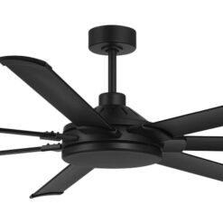 Harbor Breeze Megalodon 80-in Matte Black with Matte Black Blades Covered Outdoor Ceiling Fan Without Light and Wall Switch Included 7 -Blade