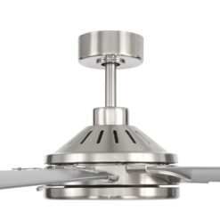 Harbor Breeze Megalodon 80-in Brushed Nickel with Matte Silver Blades Covered Outdoor Ceiling Fan Without Light and Wall Switch Included 7 -Blade