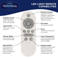 Harbor Breeze Henderson 72-in Galvanized with Rustic Weathered Oak Blades LED Covered Outdoor Ceiling Fan With Light and Remote Control Included 10 -Blade