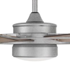 Harbor Breeze Henderson 72-in Galvanized with Rustic Weathered Oak Blades LED Covered Outdoor Ceiling Fan With Light and Remote Control Included 10 -Blade